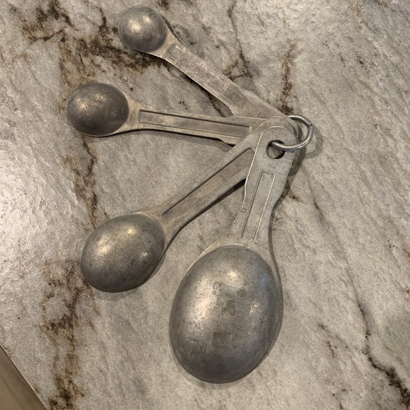 Vintage Aluminum Measuring Spoons Set Silver - Authentic US STD (4 Pieces) - Picture 6 of 9